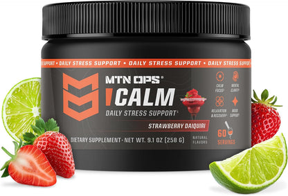 MTN OPS Calm Stress Support Powder, Strawberry Daiquiri, 60 Servings