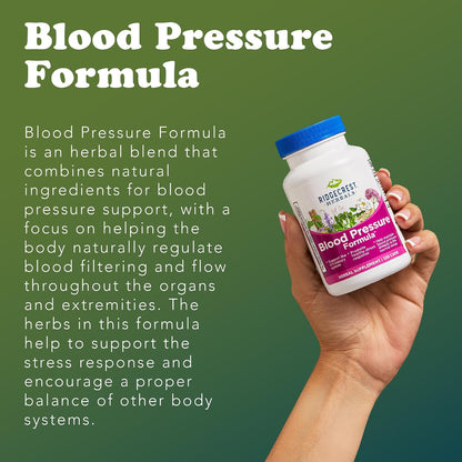 RidgeCrest Herbals Blood Pressure Herbal Formula Circulation Support 120 Ct | 60 Servings, 12 Herbs, Poria Mushroom, Gastrodia, Gardenia, Supports Vascular Wellness, Natural Herbal Blend for Adults