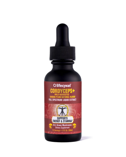 Life Cykel Cordyceps Mushroom Extract with Kakadu Plum - Energy, Stamina & Vitality Support, Natural Aging Supplement - Non-GMO and Vegan Tincture - 4Fl Oz