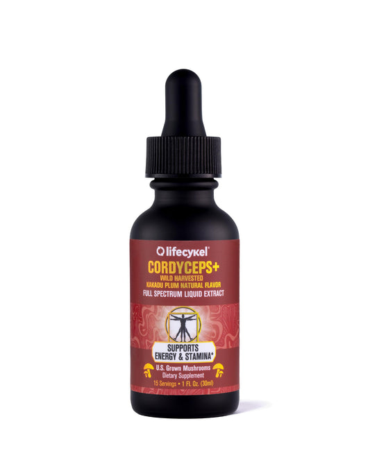 Life Cykel Cordyceps Mushroom Extract with Kakadu Plum - Energy, Stamina & Vitality Support, Natural Aging Supplement - Non-GMO and Vegan Tincture - 4Fl Oz