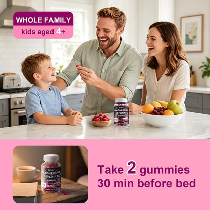 Magnesium Glycinate Gummies 400mg, Sugar Free, 60 Count | Magnesium Glycinate, Daily Wellness, Relaxation & Muscle Support, No Melatonin, Sugar Free, Vegan, Raspberry