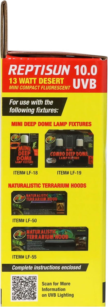 Zoo Med ReptiSun 10.0 Mini Compact Fluorescent Lamp 13 Watts