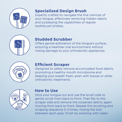 SuperMouth Ortho Tongue Scraper for Braces & Aligners, Rose Gold
