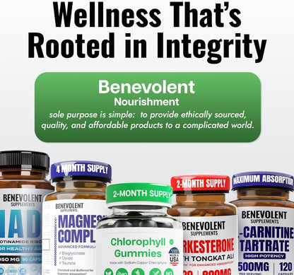 Benevolent Nourishment Chlorophyll Supplement, Detox & Immune Support, Internal Deodorizer, Gummies