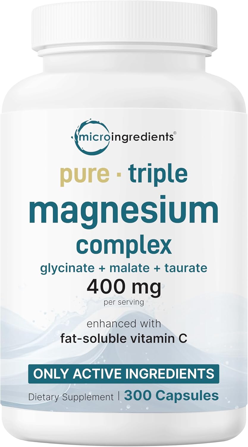 Micro Ingredients Vitamin D3 5,000iu + K2 100mcg Softgels & Pure Triple Magnesium Complex 400mg Capsules | 2 Pack Bundle | Essential D & K Sunshine Vitamins | Glycinate, Malate, & Taurate Forms