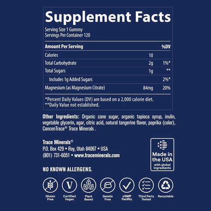 Trace Minerals Magnesium Gummies, Watermelon, 120 Counts