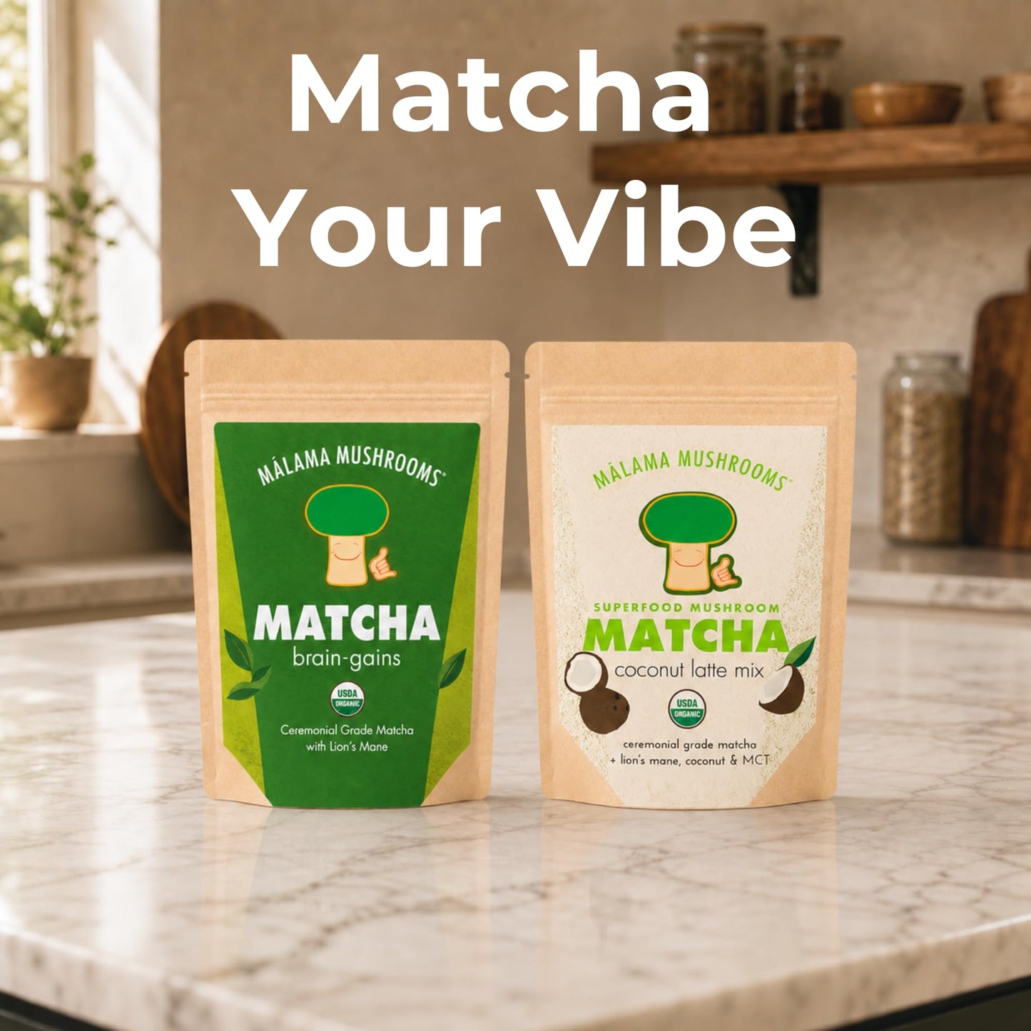 Malama Ceremonial Grade Matcha Powder - Premium Japanese Matcha Green Tea Powder with Organic Lion’s Mane Extract - Organic, Gluten-Free, Vegan, & Unsweetened (2.1 oz) for Energy & Focus