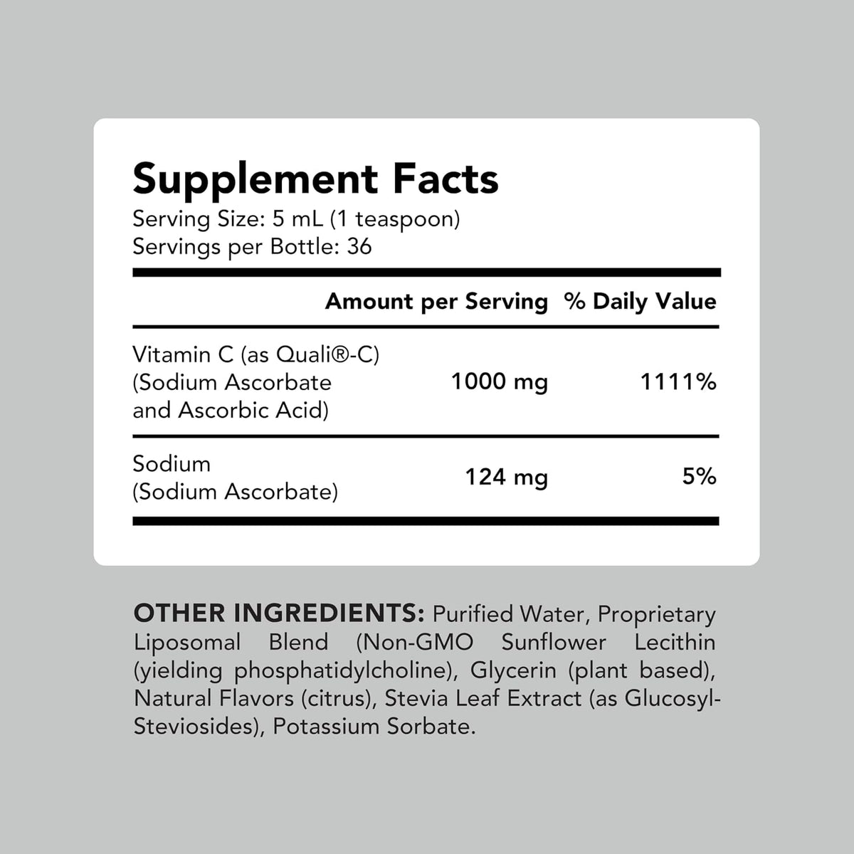 AMANDEAN Liposomal Vitamin C 1000mg, Liquid, Quali-C, Vegan, Non-GMO