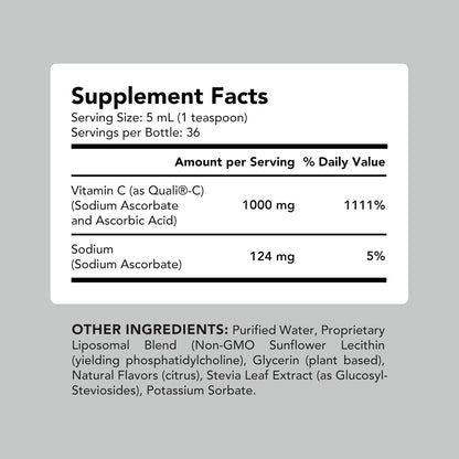 AMANDEAN Liposomal Vitamin C 1000mg, Liquid, Quali-C, Vegan, Non-GMO