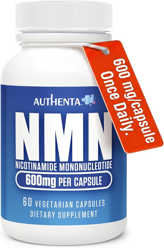 NMN Supplement 600 mg/Capsule Once Daily | 99% Pure Beta Nicotinamide Mononucleotide | Potent NAD⁺ Precursor | Supports Cellular Energy & Metabolism | Vegan, Non-GMO, Third-Party Tested & Gluten-Free