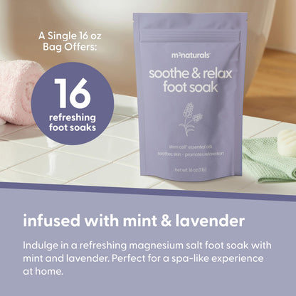 Soothing Tea Tree Oil Foot Soak with Stem Cell and Epsom Salt, 16 oz by M3