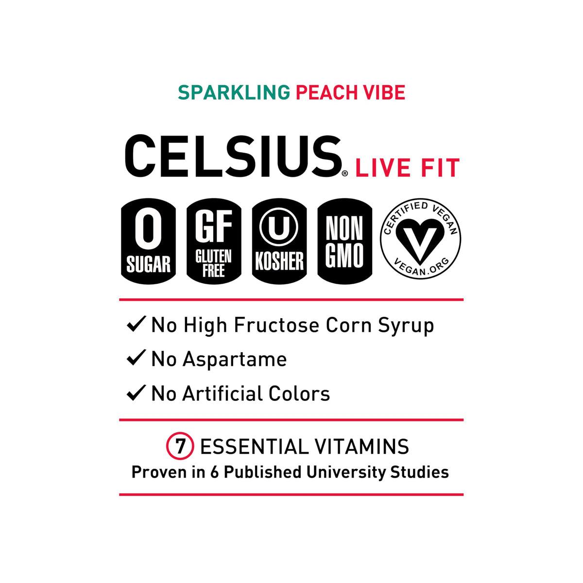 CELSIUS RETRO VIBE Sparkling Sherbet Slush, Sugar Free Energy Drink, 12 Fl Oz (Pack of 12)