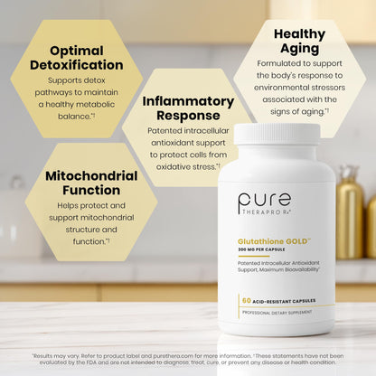 Pure Therapro Rx S-Acetyl Glutathione Gold, Extra-Strength | Patented Acetylated Form of Glutathione (EMOTHION) from Italy | Pharmaceutical Grade | Zero Fillers (60 Capsules (300mg))