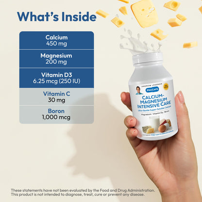 Andrew Lessman ProCaps Calcium Magnesium Intensive Care, 600 Capsules | Highly soluble calcium and magnesium formula that's gentle on sensitive stomachs while supporting bones, muscles and nerves.