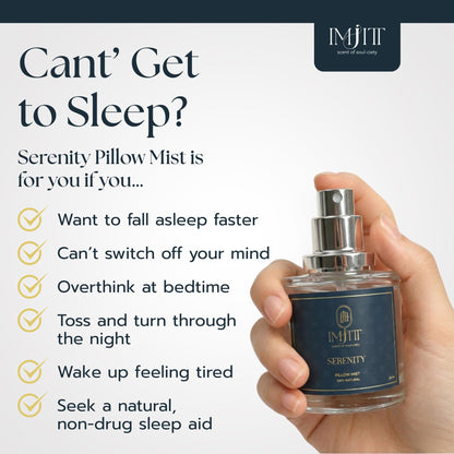 Serenity deep sleep pillow spray - 100% Natural Blend of 11 Essential Oils with Lavender & Chamomile. Calming aromatherapy pillow spray for sleeping to create a relaxing atmosphere (10ml)