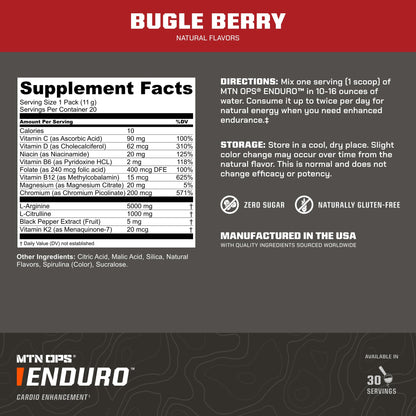 MTN OPS Enduro Stim-Free Pump Pre Workout, Pineapple
