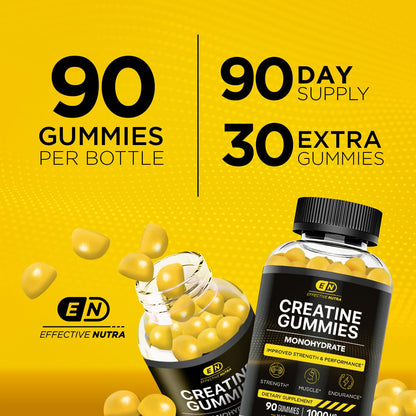 EFFECTIVE NUTRA Creatine Gummies for Men & Women - Creatine Monohydrate