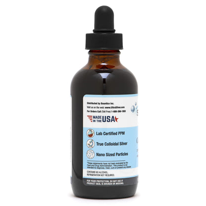 Ultra Silver® Colloidal Silver | 1,000 PPM, 4 Oz (118mL) | Mineral Supplement | True Colloidal Silver - with Dropper