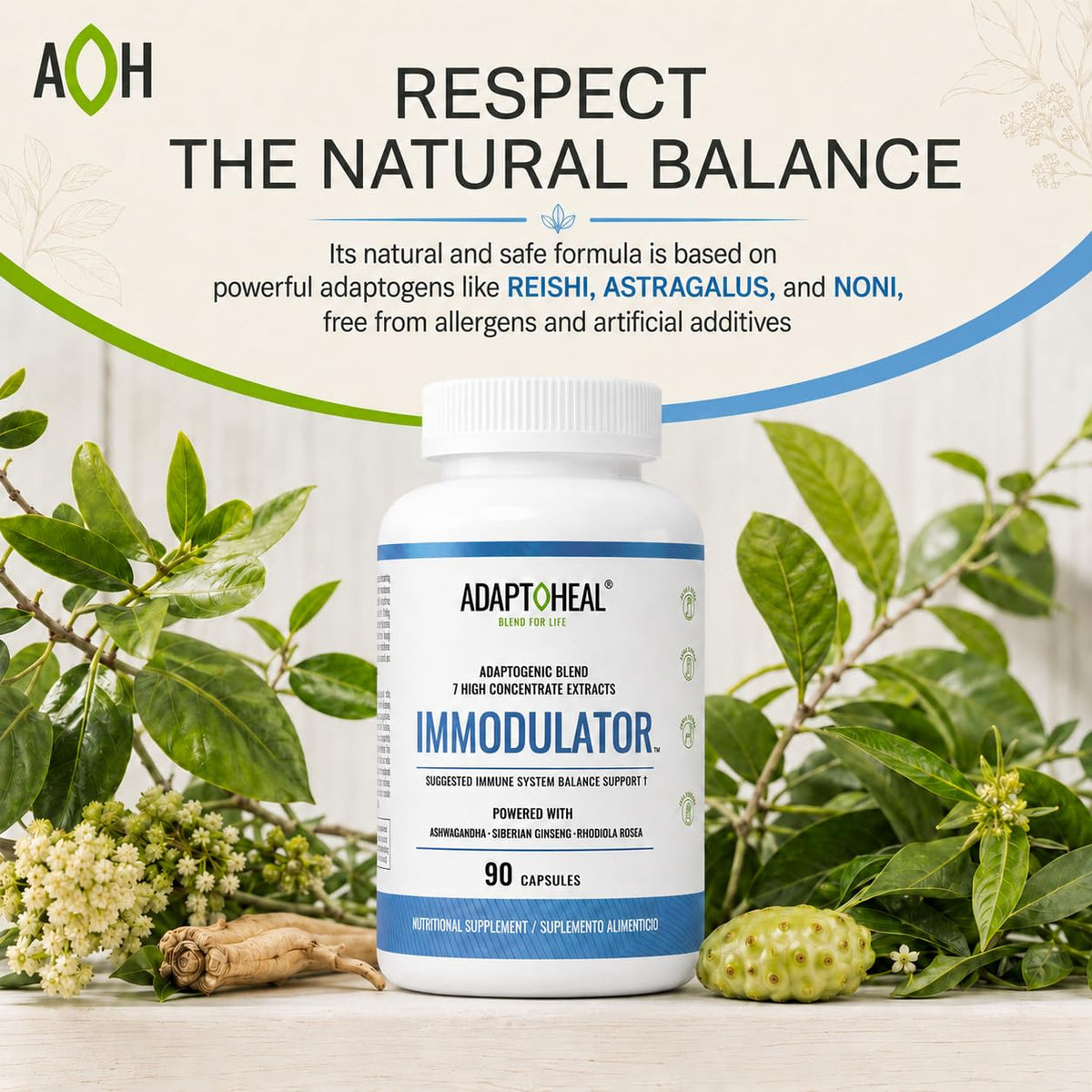 ADAPTOHEAL Immodulator Adrenal Support Supplements (180 Capsules)