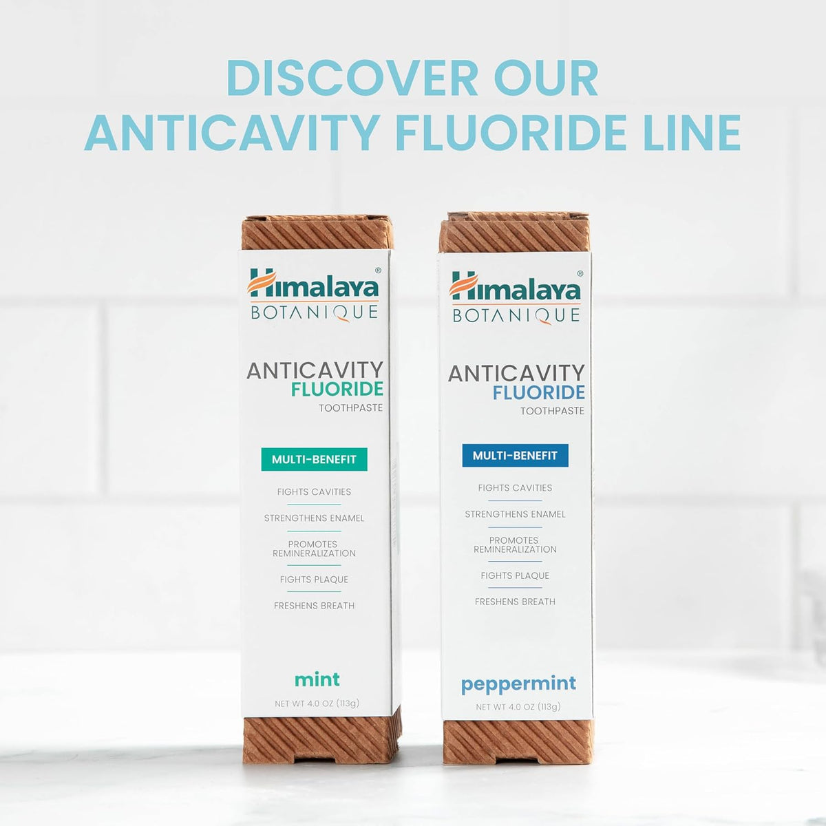 Himalaya Botanique Anticavity Fluoride Toothpaste, Fluoride with Multi-Benefit Support, Fights Cavities, Strengthens Enamel, Promotes Remineralization, Mint Flavor, 4 oz.