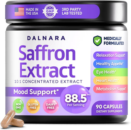 Saffron Supplements for Women 88.5mg Mood | Focus | Vision | Energy Support