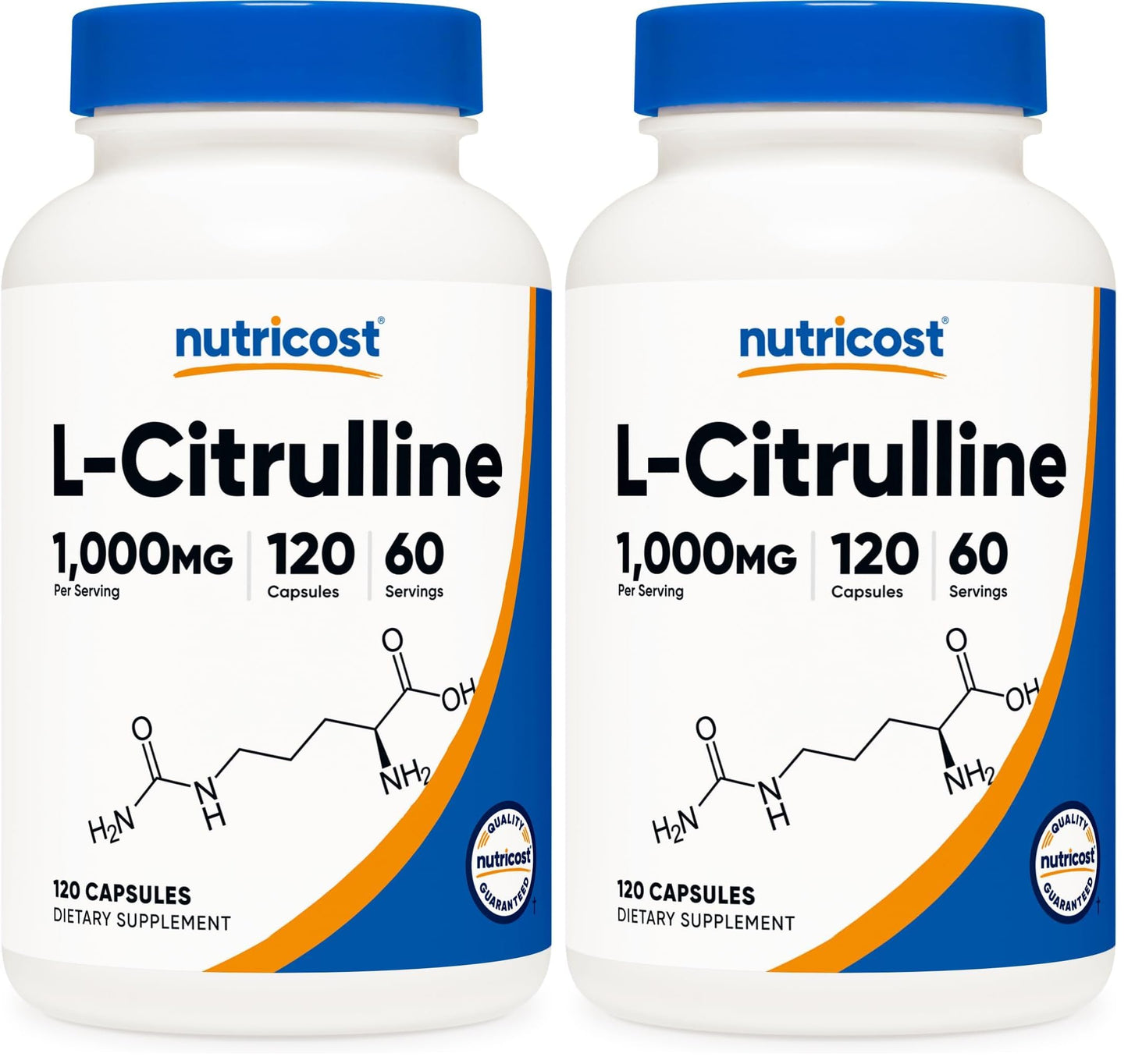 Nutricost L-Citrulline 1500mg, 180 Capsules - 750mg Per Capsule, Gluten Free, Non-GMO, Packaging May Vary