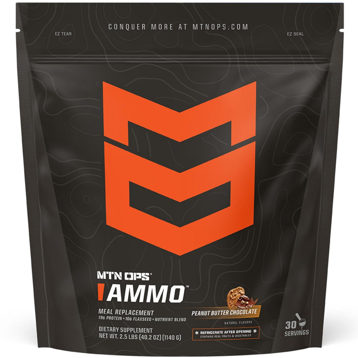 MTN OPS Ammo Meal Replacement Protein Powder, Peanut Butter Chocolate