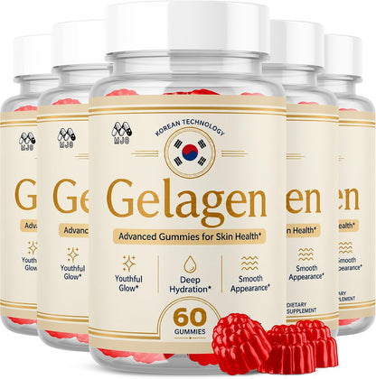 Gelagen Gelatin Gummies , Gelagen Koreana Skin Health 5-Pack , 300 Gummies