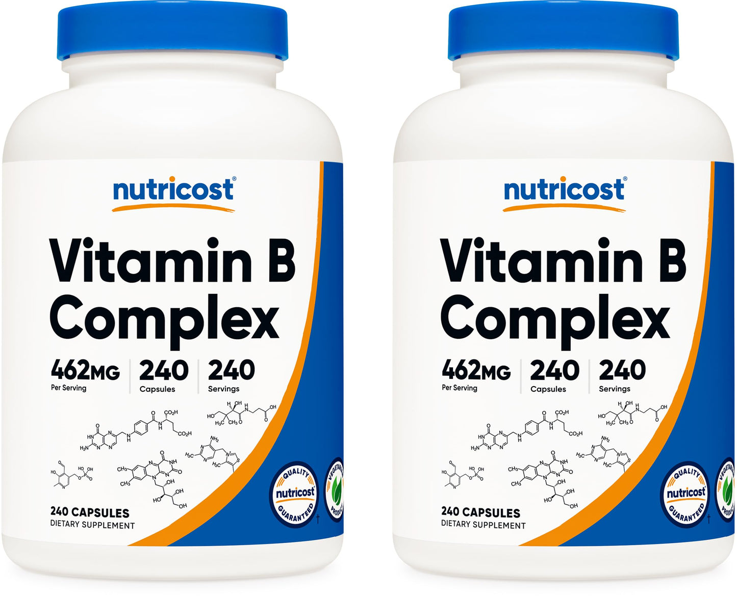 Nutricost High Potency Vitamin B Complex 462mg, 120 Capsules - with Vitamin C - Energy Complex