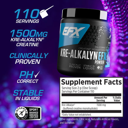 EFX Sports Kre-Alkalyn EFX Powder | pH Correct Creatine Monohydrate Powder Supple