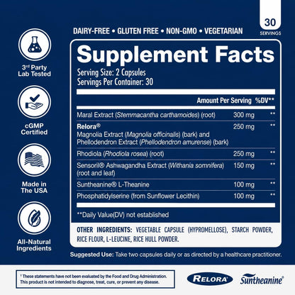 NuEthix Formulations Cort-Eaze - Cortisol Supplement - Health Support Supplement with Ashwagandha, L-Theanine & Rhodiola Rosea - Cortisol Reducer for Men & Women, 30 Servings