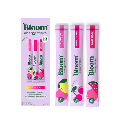 Bloom Nutrition Energy Drink Powder Packets, Strawberry Watermelon, 10 Ct | Sugar Free Drink Mix with L-Theanine, B Vitamins & Natural Caffeine, On the Go Powder Sticks for Natural Energy, 10 Calories