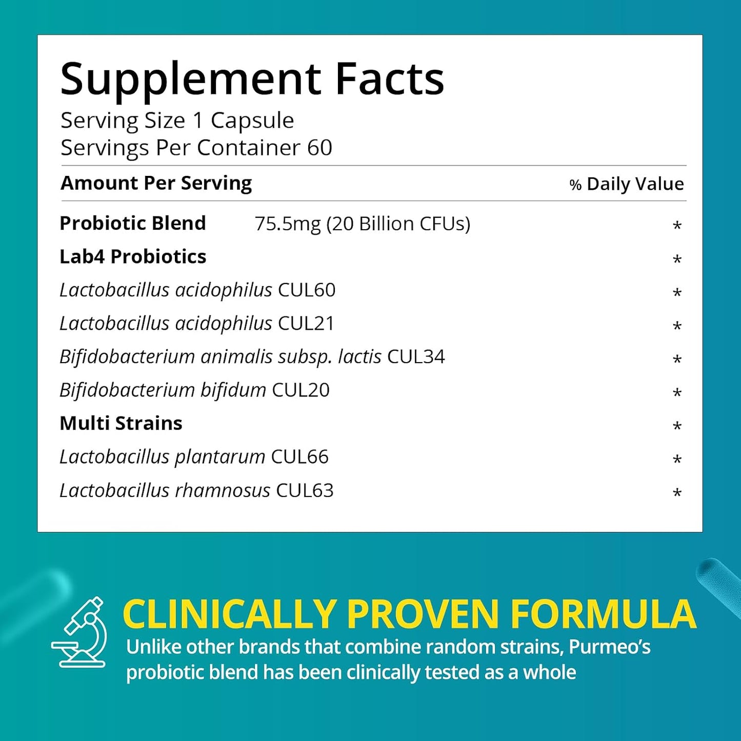purmeo Probiotic for Stomach, Gut and Immune Health