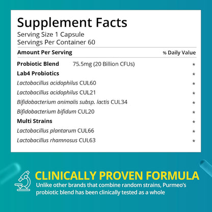 purmeo Probiotic for Stomach, Gut and Immune Health