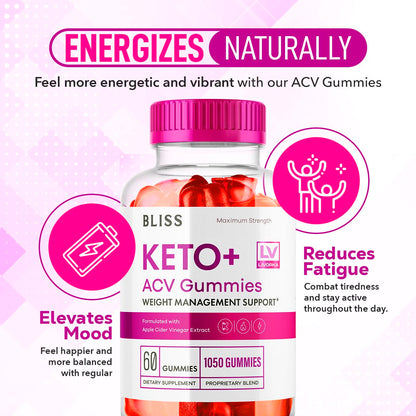 5 Pack - Bliss Keto ACV Gummies Advanced Weight Loss, Bliss ACV Active Gummies