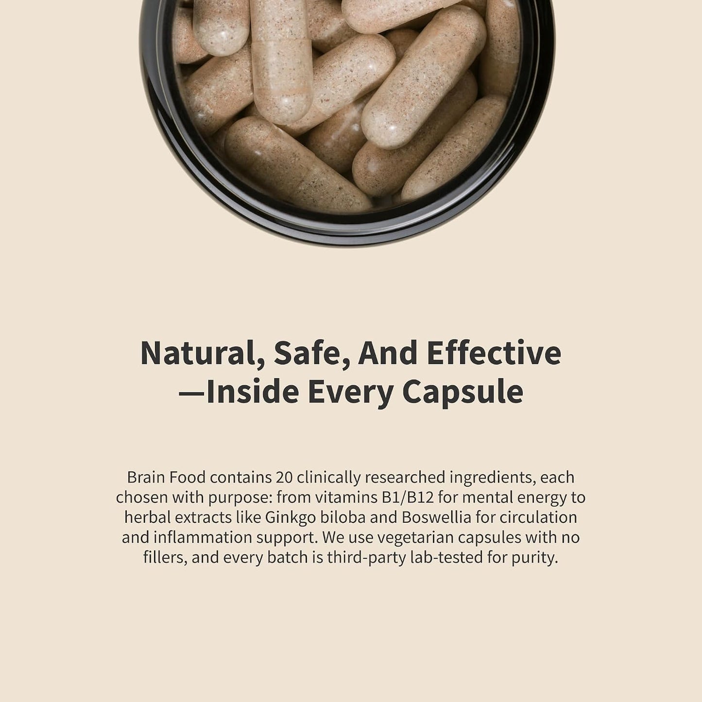 Snap Supplements Brain Booster Nootropics Supplement, 60 Vegan Capsules | Bacopa Extract, Huperzine A, Vitacholine, Ginkgo Biloba, Gluten-Free, Non-GMO, Free of Major Allergens