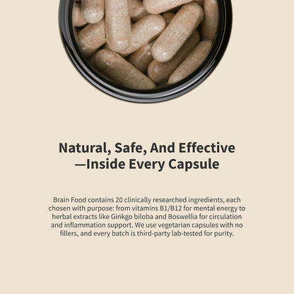 Snap Supplements Brain Booster Nootropics Supplement, 60 Vegan Capsules | Bacopa Extract, Huperzine A, Vitacholine, Ginkgo Biloba, Gluten-Free, Non-GMO, Free of Major Allergens