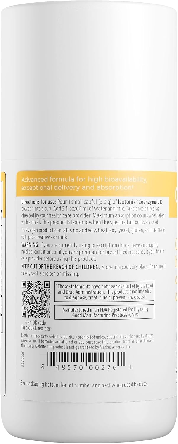 Isotonix CoQ10 Supplement – Advanced Coenzyme Q10 for Cellular Energy & Antioxidant Support – Ubiquinone CoQ10, 30 Servings