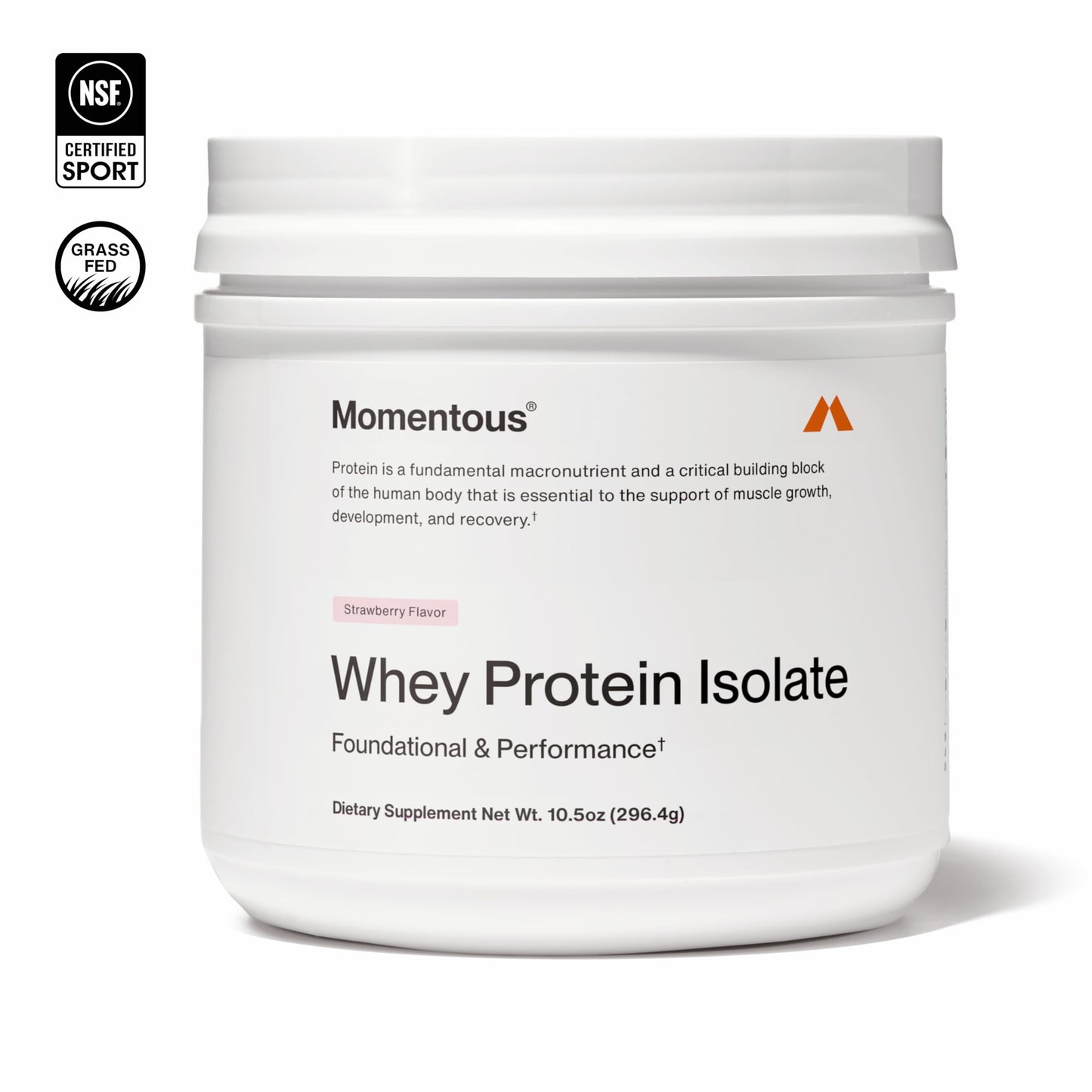 Momentous Essential Grass-Fed Whey Protein Powder - 20 g Whey Isolate Protein - NSF Certified for Sport - Gluten-Free - 25 Servings for Essential Everyday Use - Vanilla - Package May Vary