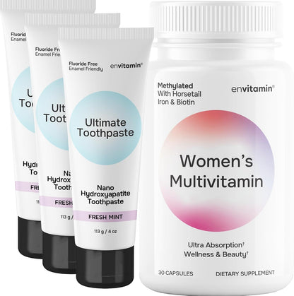 envitamin Nano Hydroxyapatite Toothpaste 3 Pack & Methylated Multivitamin