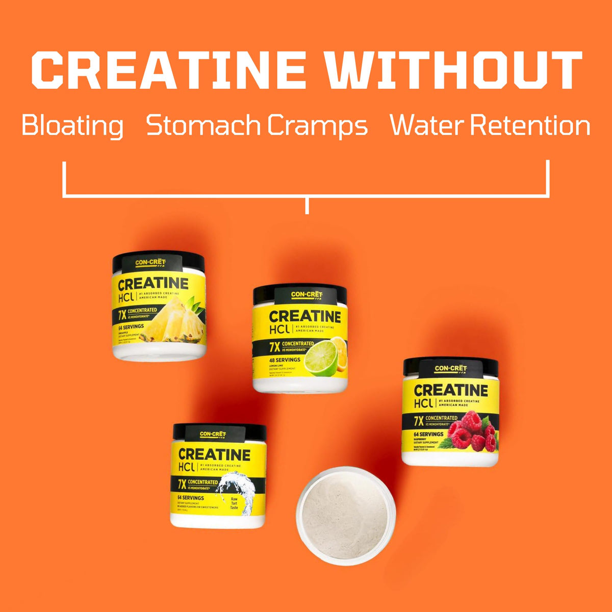 CON-CRET Creatine HCl Powder | Supports Muscle, Cognitive, and Immune Health
