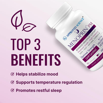 Approved Science Menoprin - Menopause Support - Protykin, Black Cohosh - 60 Capsules - 1 Bottle Menoprin Day - Vegan