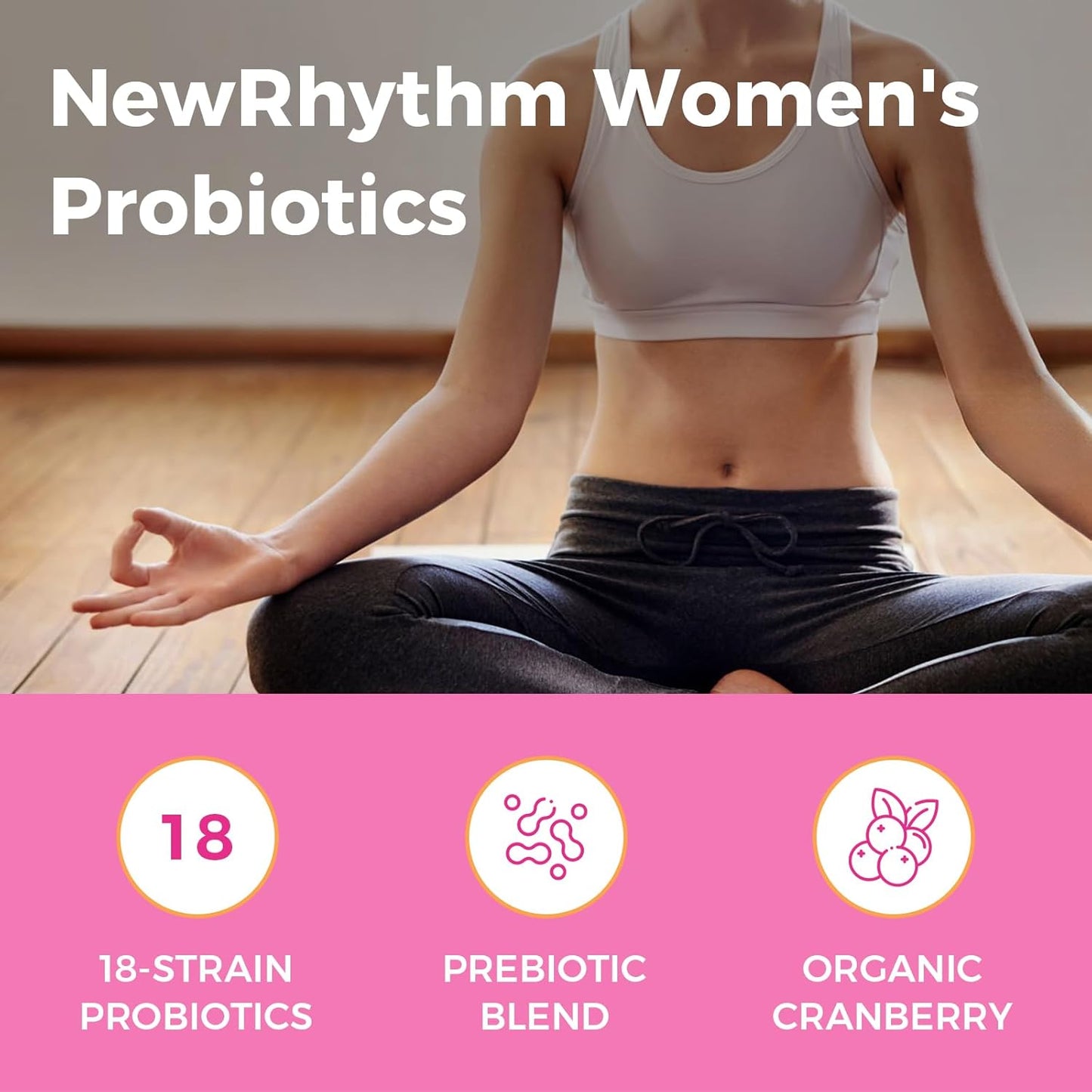 NewRhythm Probiotics Bundle: Women's Probiotics, 50 Billion, Support Digestive Health, 60 Capsules and Akkermansia Muciniphila 200B, Naturally Increase GLP-1 Metabolism Booster Gut Lining Repair, 60