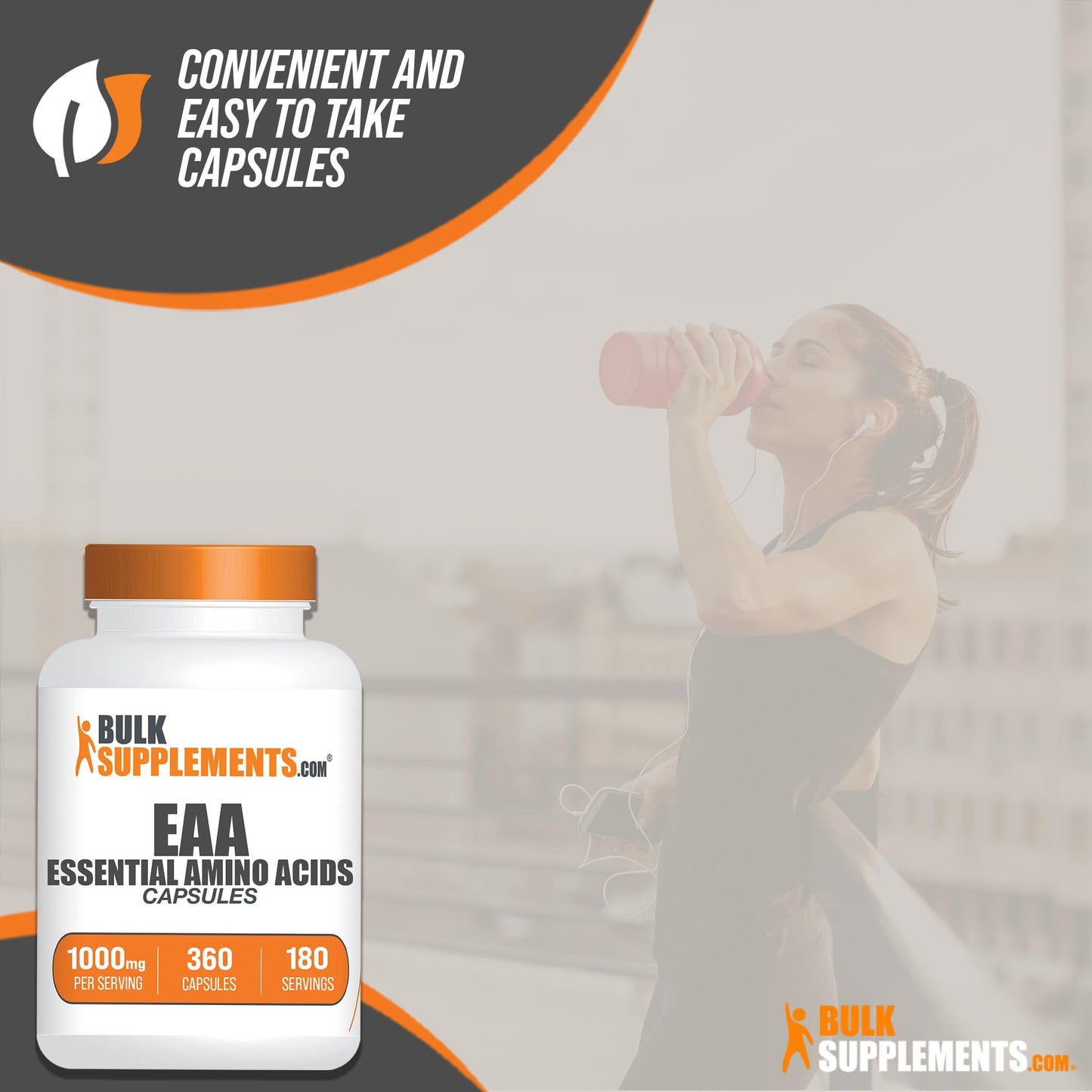 BulkSupplements.com Essential Amino Acids Capsules (EAA) - Amino Acids Supplement - EAAs Amino Acids - EAA Capsules - 1000 mg Serving - 90 Day Supply (180 Gelatin Capsules)
