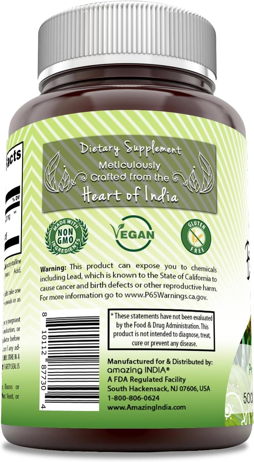 Amazing India Bromelain Supplement | 500 Mg per Serving | 120 Tablets | Non-GMO | Free | Made in USA