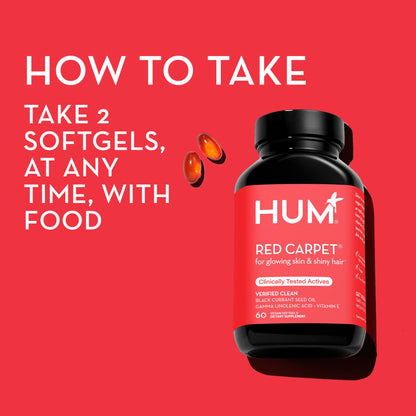 HUM Red Carpet - Skin & Hair Supplement - Black Currant Seed Oil for Glowing Skin