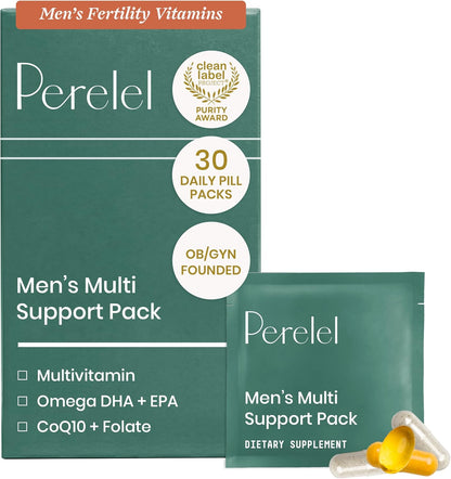 Perelel Mens Daily Multivitamin with Omega 3, CoQ10, & Folate