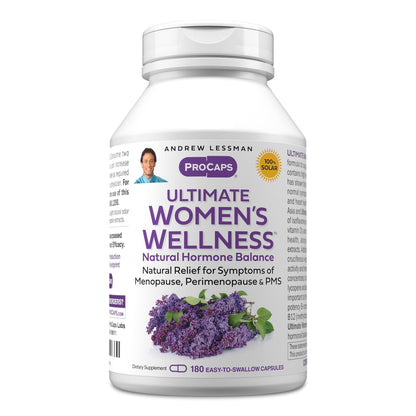 ANDREW LESSMAN Ultimate Women’s Wellness 60 Capsules - Naturally Relieves Menopause Symptoms, PMS, Perimenopause with Soy Isoflavones, EGCG, Cranberry, Indole-3-Carbinol. Easy to Swallow Capsules | Comprehensive women's wellness formula with Soy Isoflavon