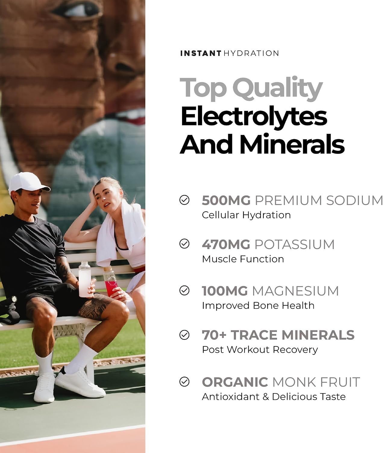 Instant Hydration Sugar Free Electrolytes Powder Packets Variety Pack - Watermelon, Raspberry, Lemon Lime Drink Mix & Travel Essentials with Magnesium and Potassium - Post Workout Recovery - 20 Sticks