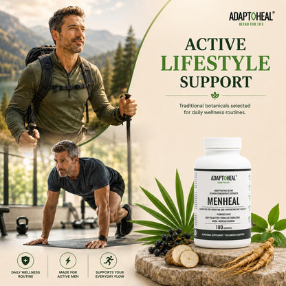 ADAPTOHEAL Menheal Prostate Support Saw Palmetto, Maca (180 Caps)